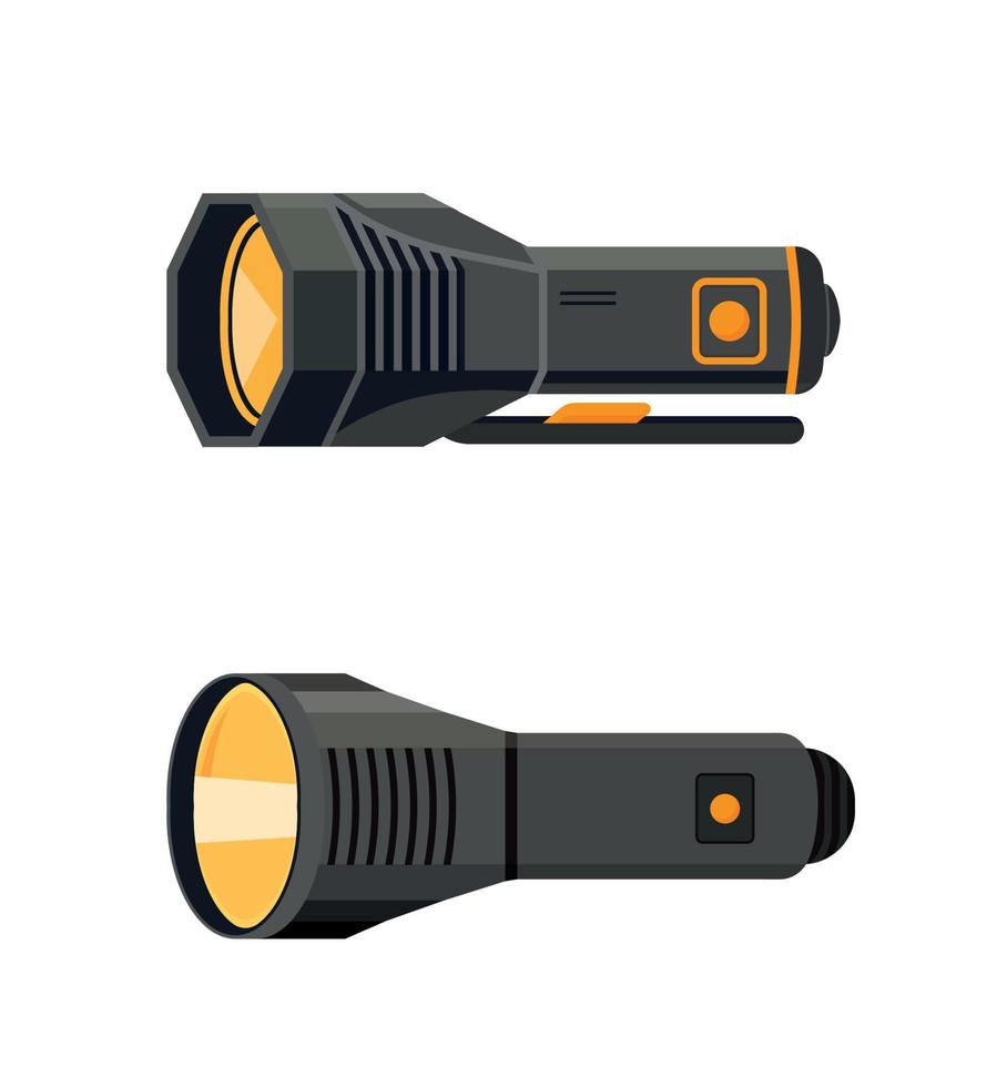 illustration de la main de la torche de la lampe de poche. poche vecteur lumière lampe lanterne conception torche