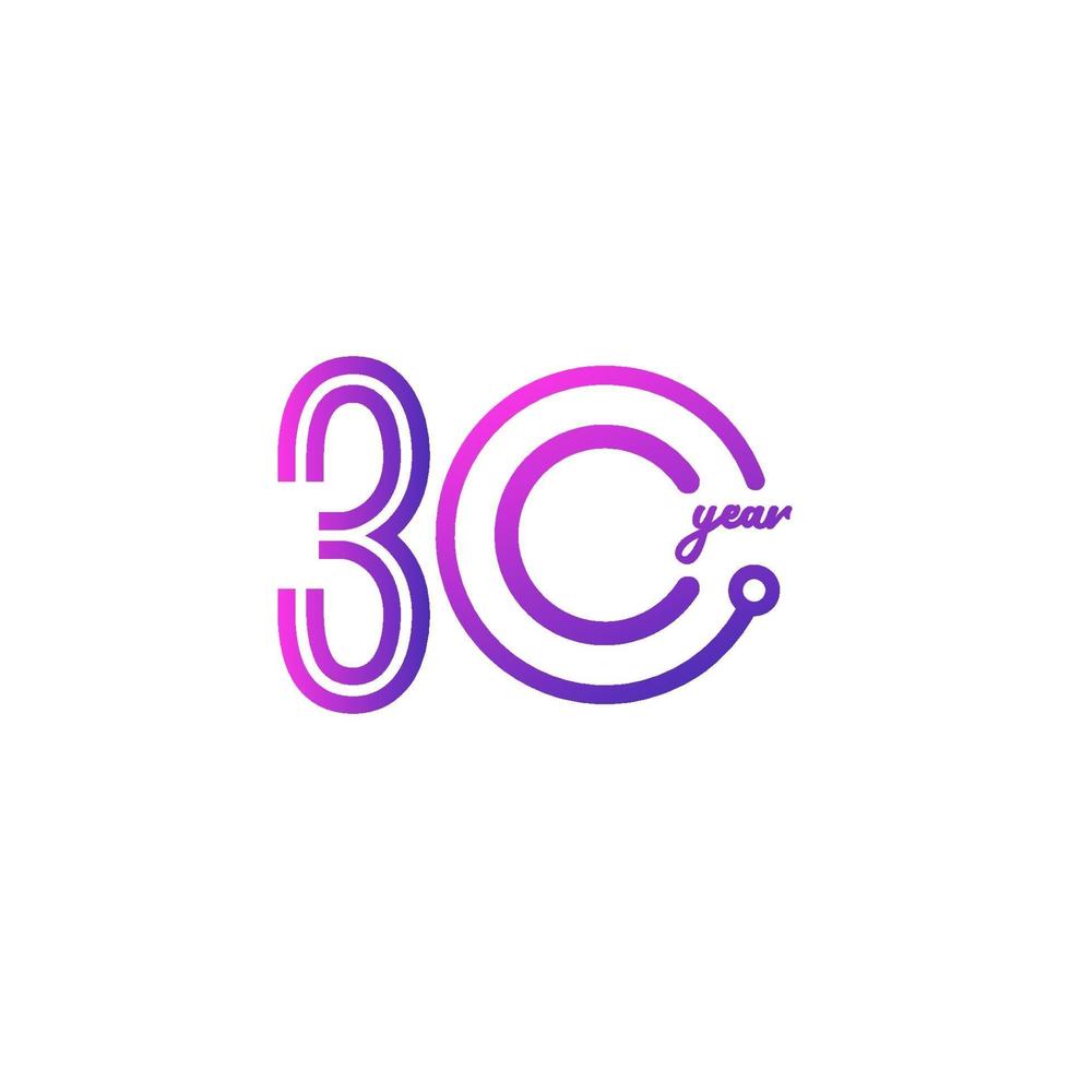 30 ans anniversaire célébration numéro vecteur modèle design illustration icône du logo