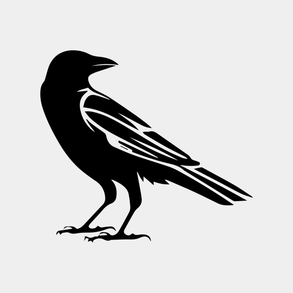 corbeau séance vecteur silhouette isolé