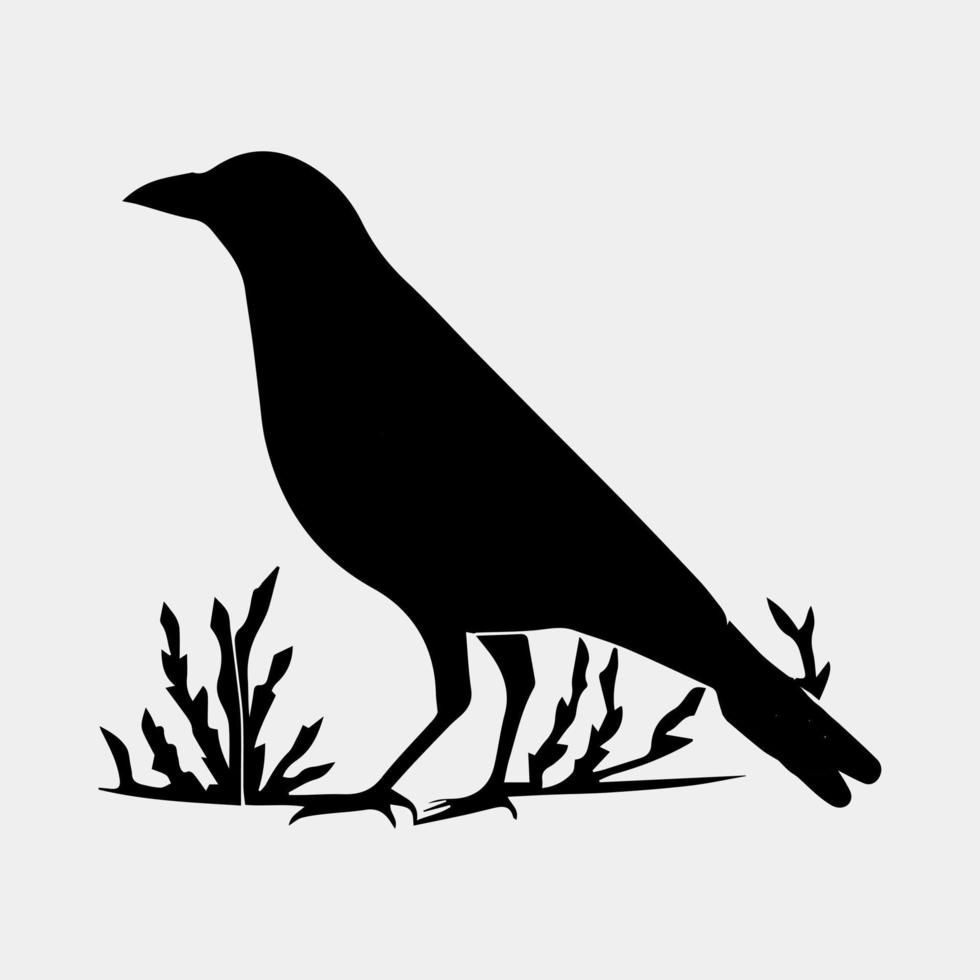 corbeau séance vecteur silhouette isolé