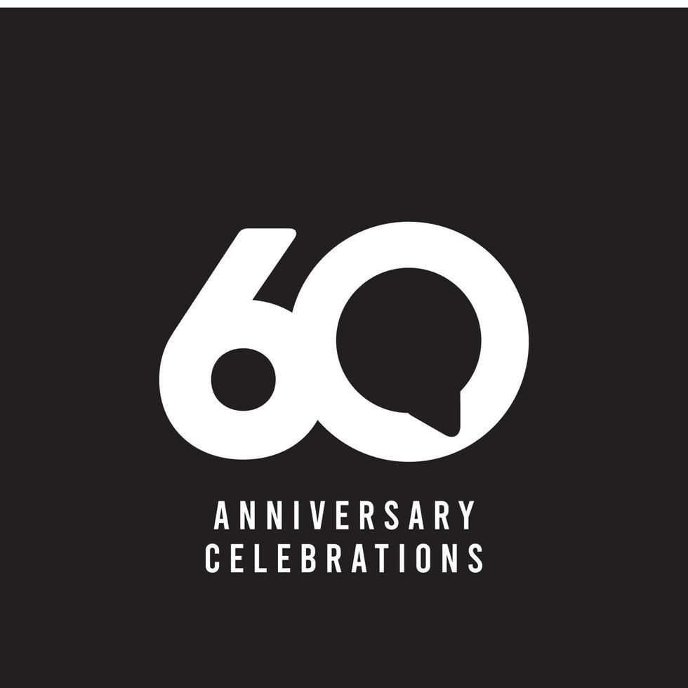 60 ans anniversaire célébrations vector illustration de conception de modèle