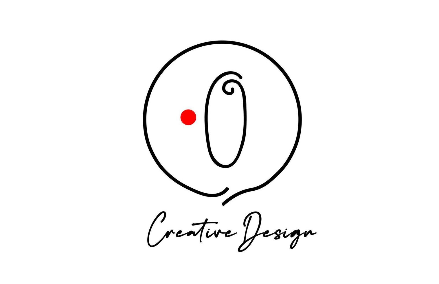 noir et blanc o alphabet lettre logo icône conception avec ligne rouge point et ancien style. Créatif modèle pour affaires et entreprise vecteur
