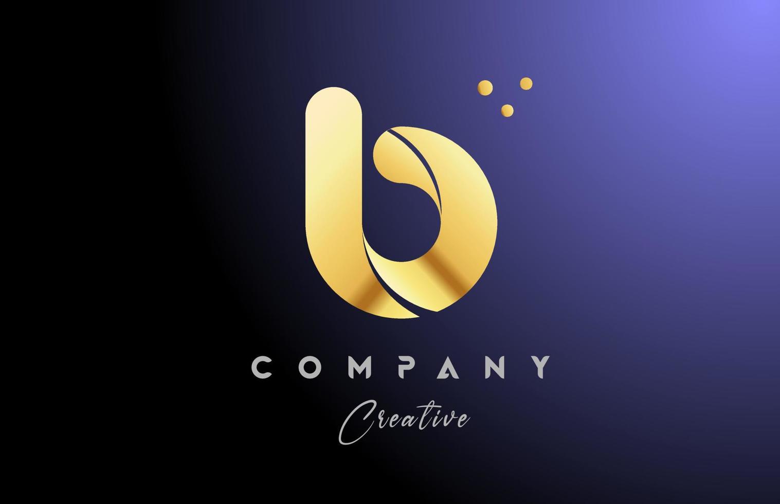 or d'or b alphabet lettre logo icône conception. Jaune bleu Couleur avec points. Créatif modèle pour entreprise et affaires vecteur