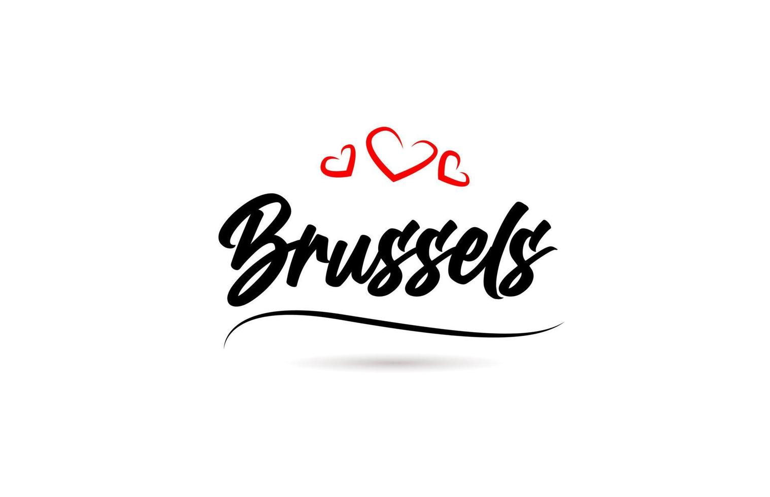 Bruxelles européen ville typographie texte mot avec l'amour. main caractères style. moderne calligraphie texte vecteur