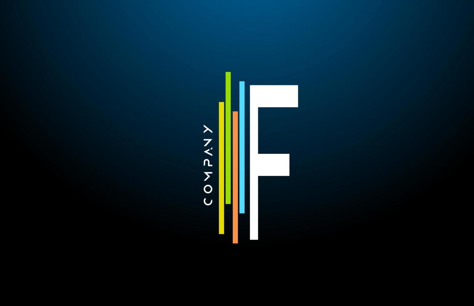 coloré F alphabet lettre logo icône conception avec doubler. Créatif modèle pour affaires et entreprise vecteur
