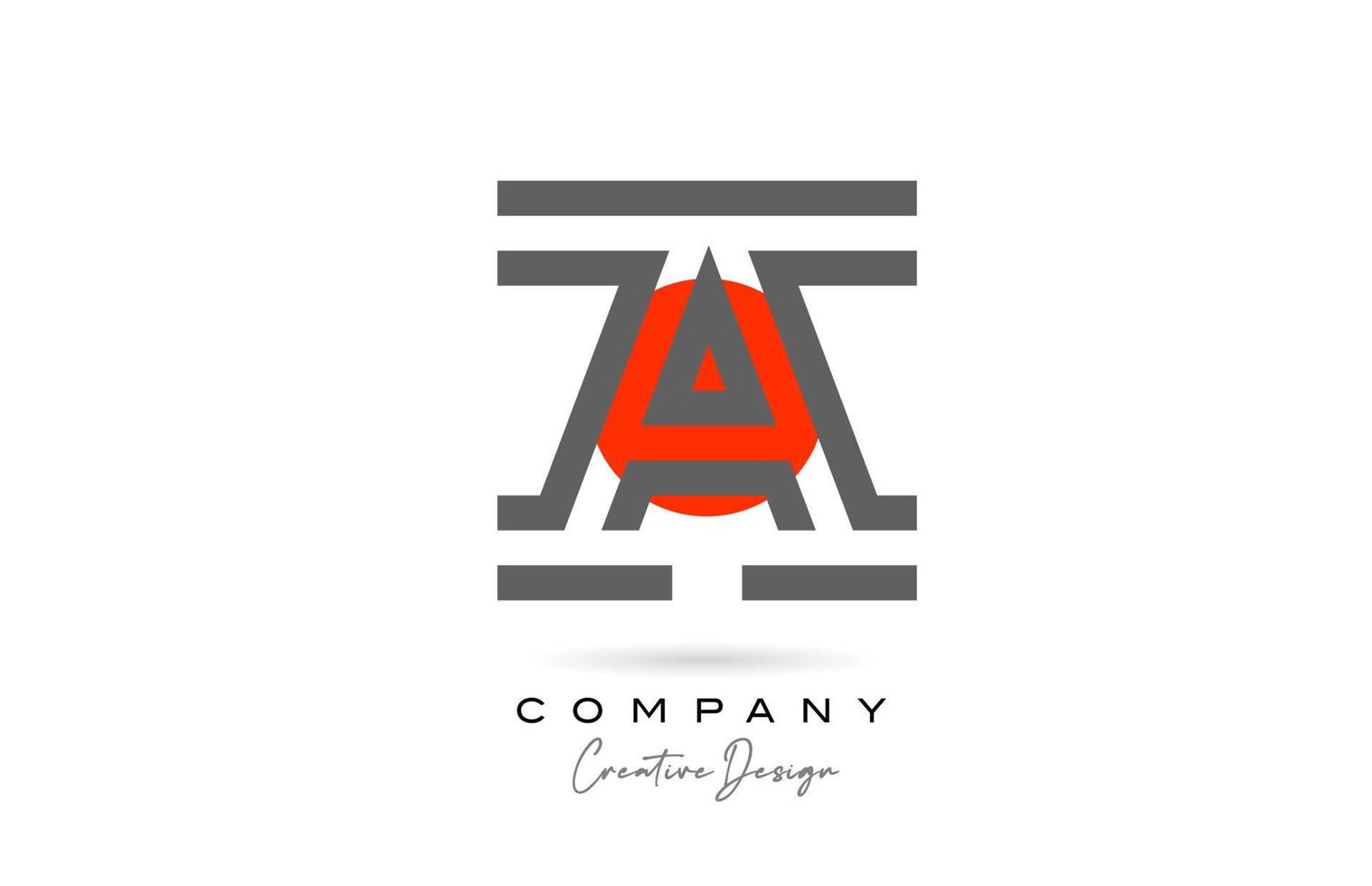 gris ligne une alphabet lettre logo icône conception avec rouge point. Créatif modèle pour entreprise et affaires vecteur