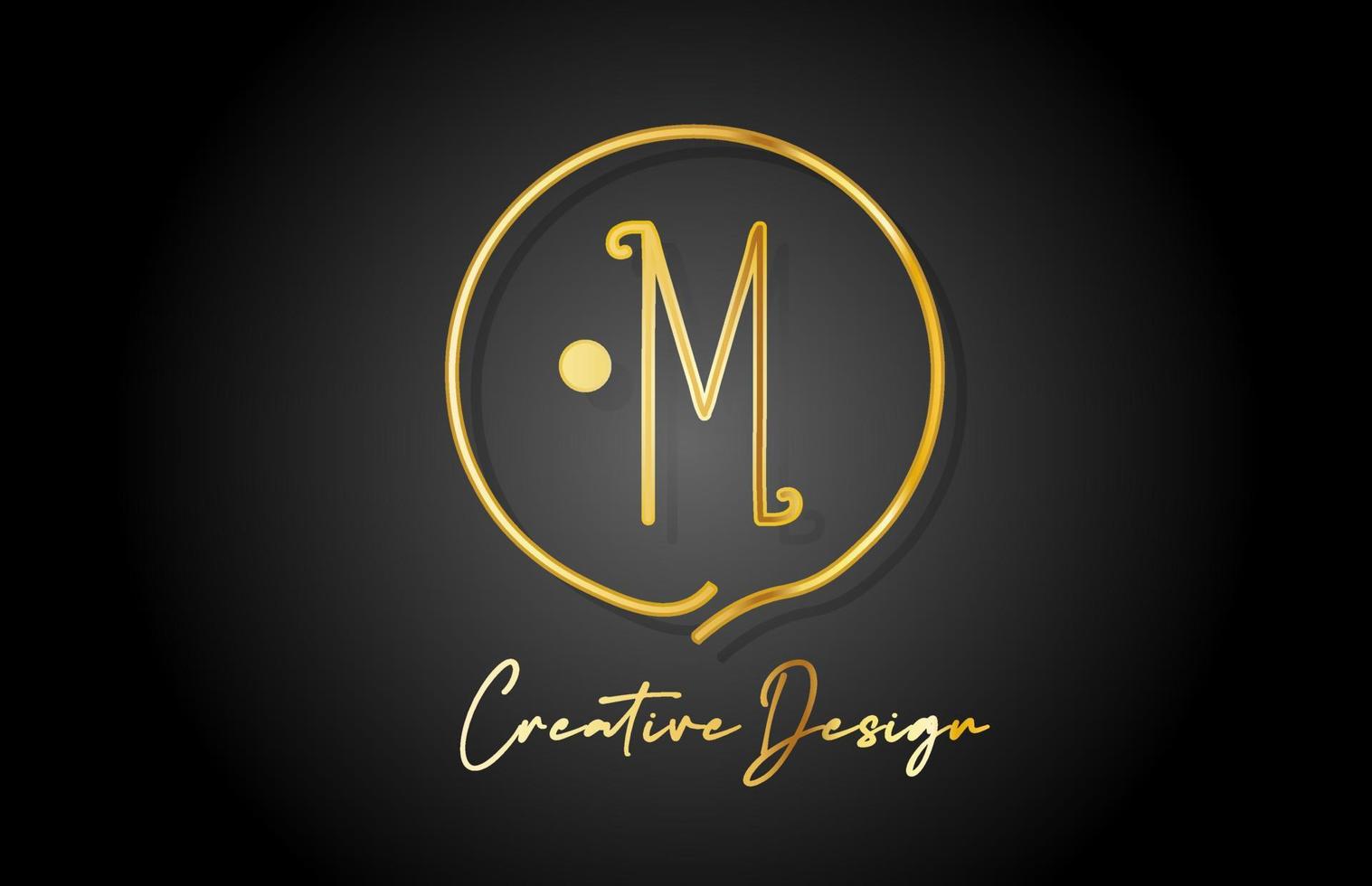 m or Jaune alphabet lettre logo icône conception avec luxe ancien style. d'or Créatif modèle pour entreprise et affaires vecteur