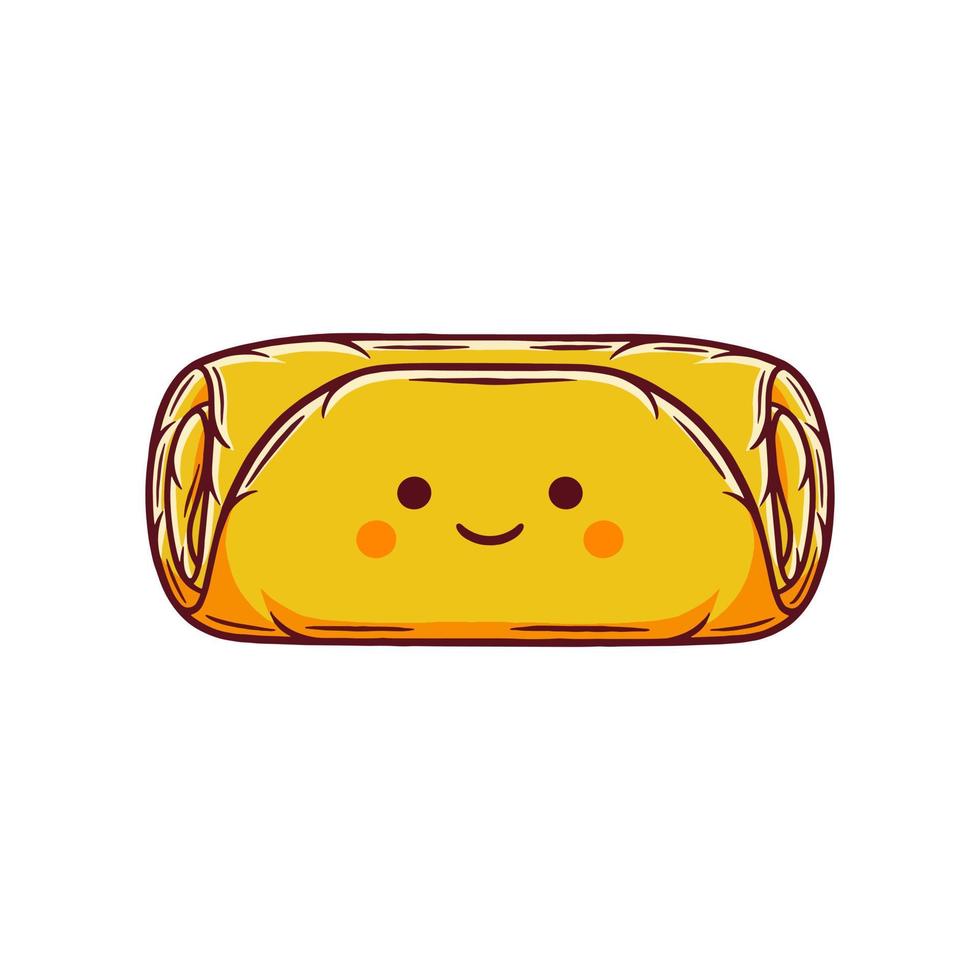 kawaii omelette vecteur illustration avec smiley visage
