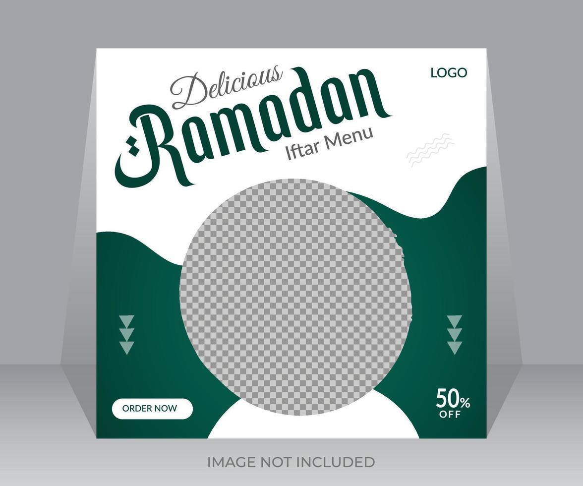 spécial Ramadan nourriture menu social médias Publier ou la toile les publicités remise offre bannière conception modèle vecteur