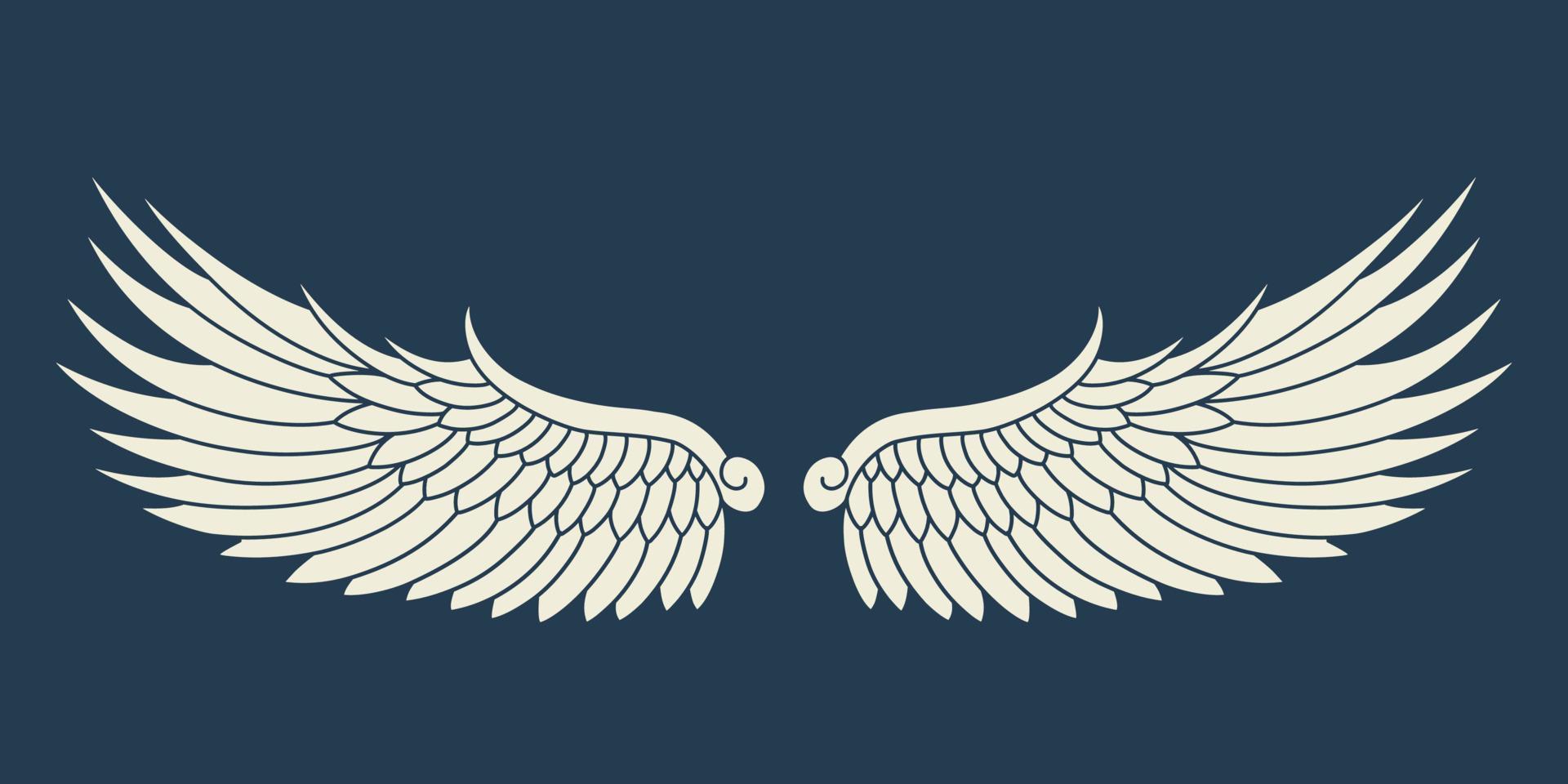 logo vectoriel icône ailes d'ange blanc