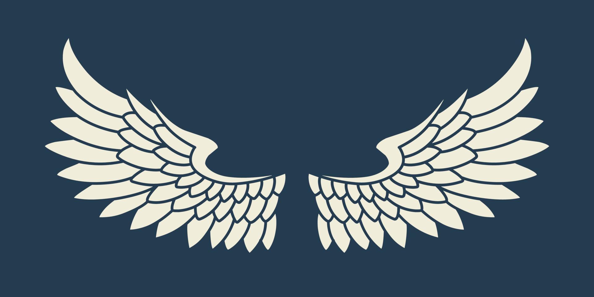 logo vectoriel icône ailes d'ange blanc