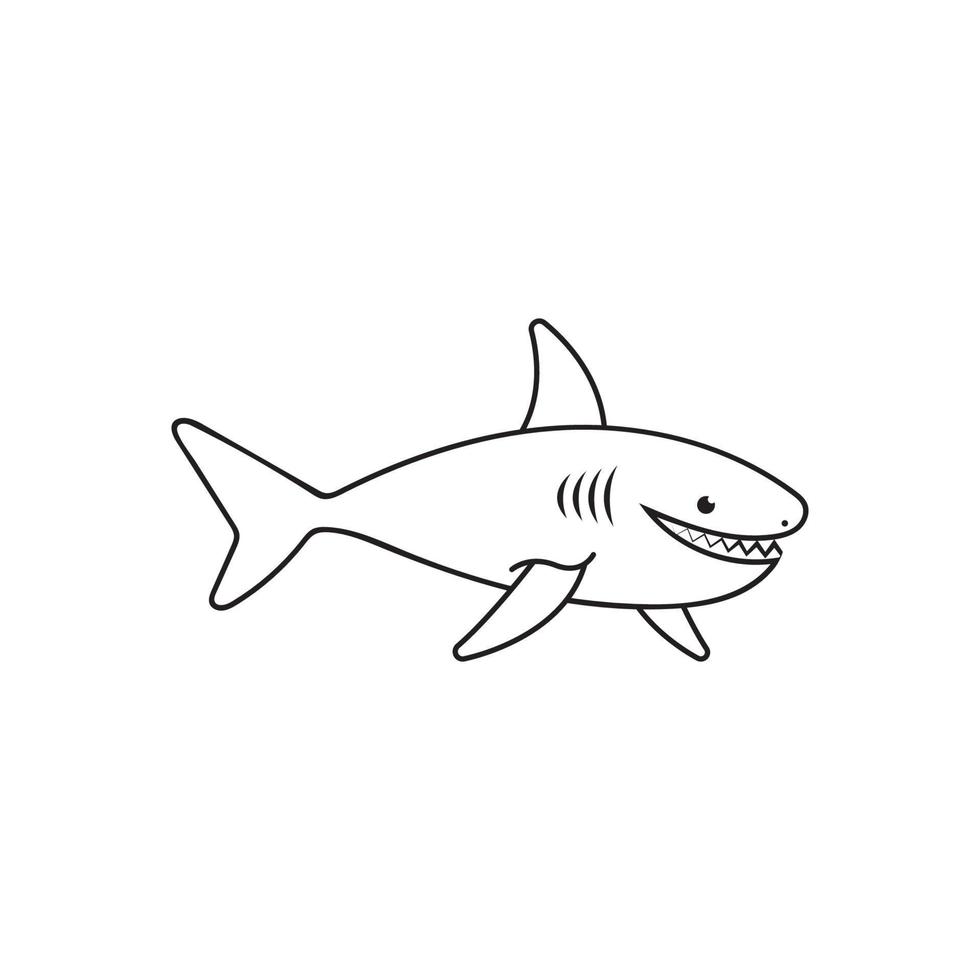 logo d'illustration de requin vecteur