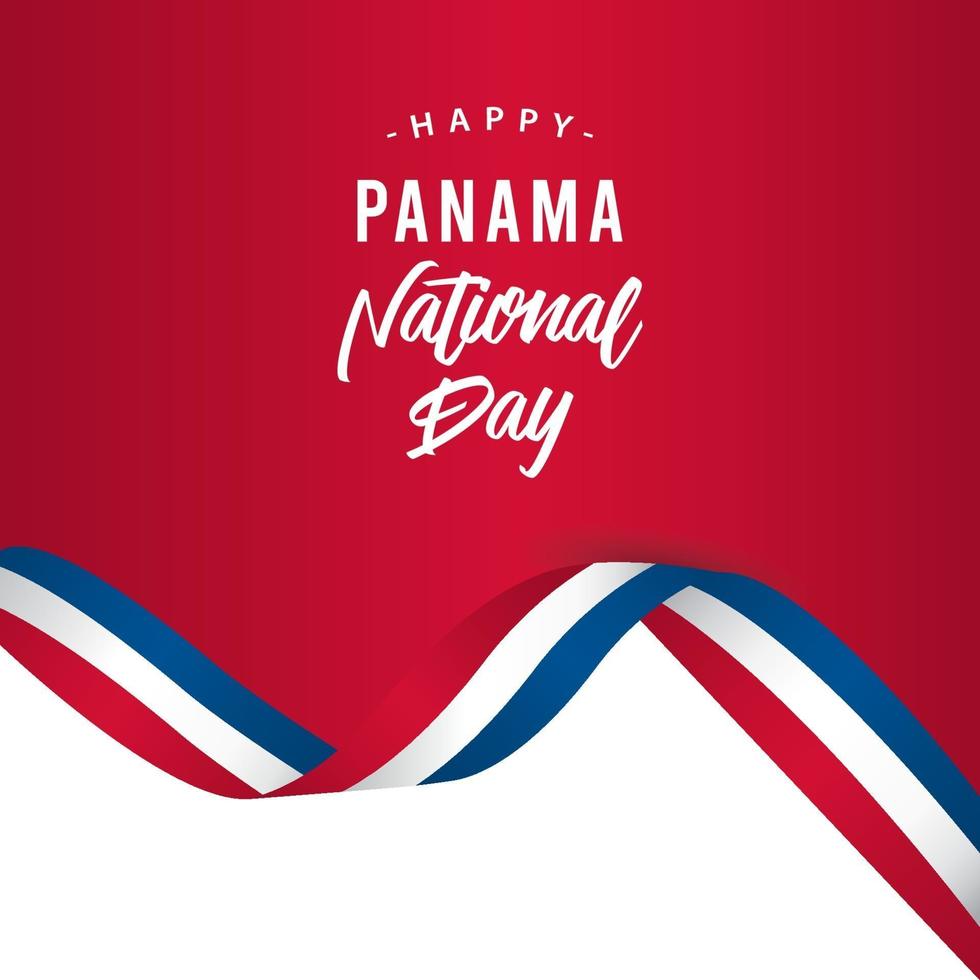 illustration de conception de modèle de vecteur de fête nationale panama heureux