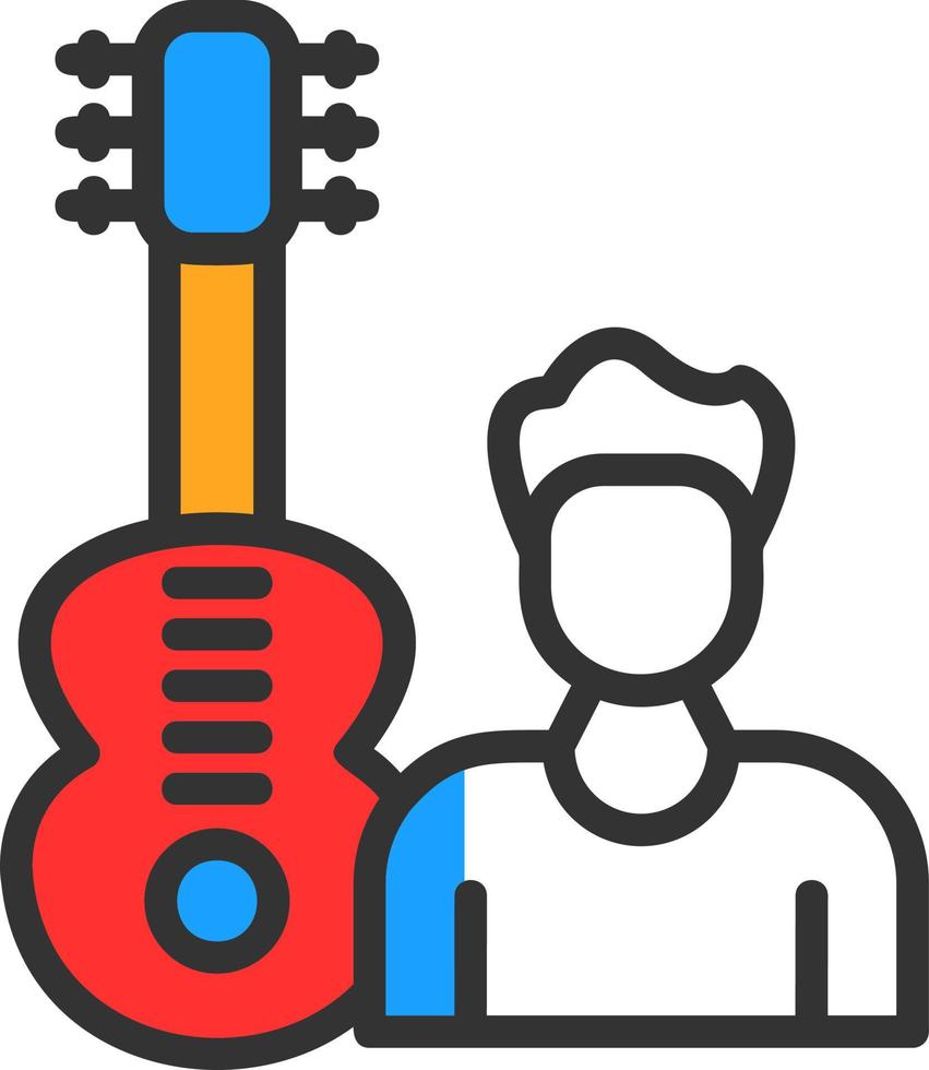 conception d'icône de vecteur de guitariste