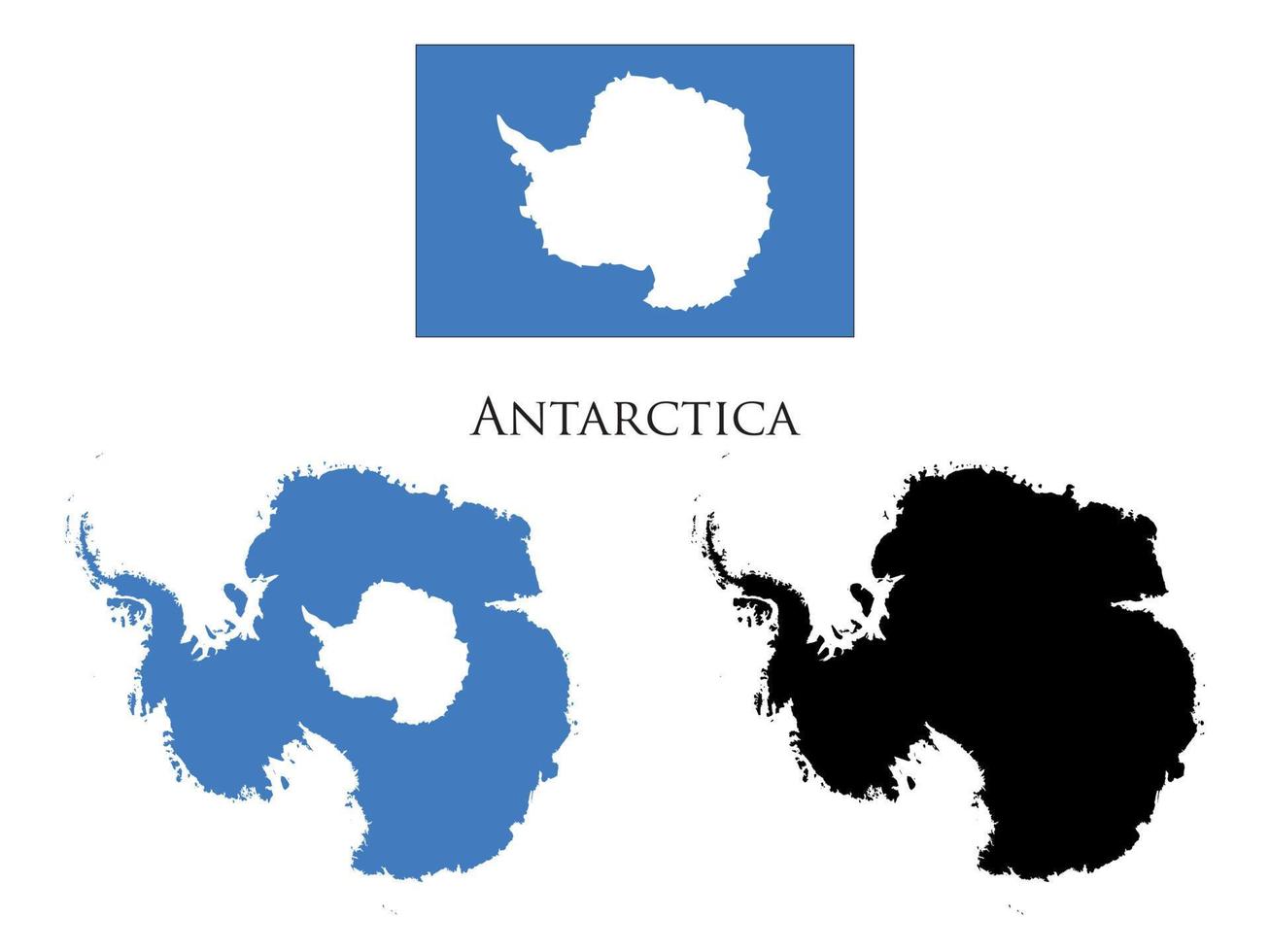 Antarctique drapeau et carte illustration vecteur