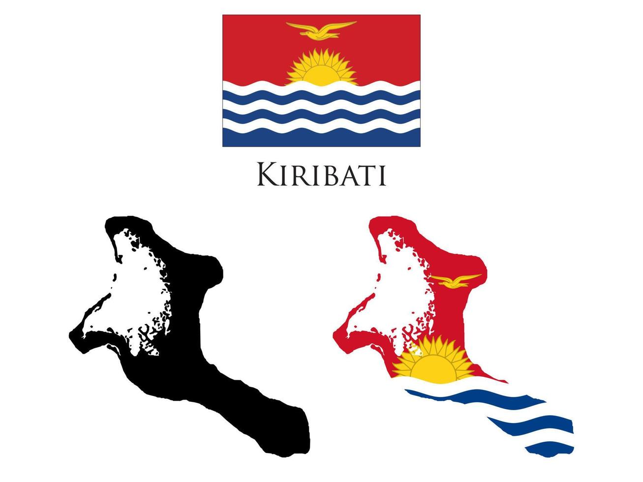 Kiribati drapeau et carte vecteur