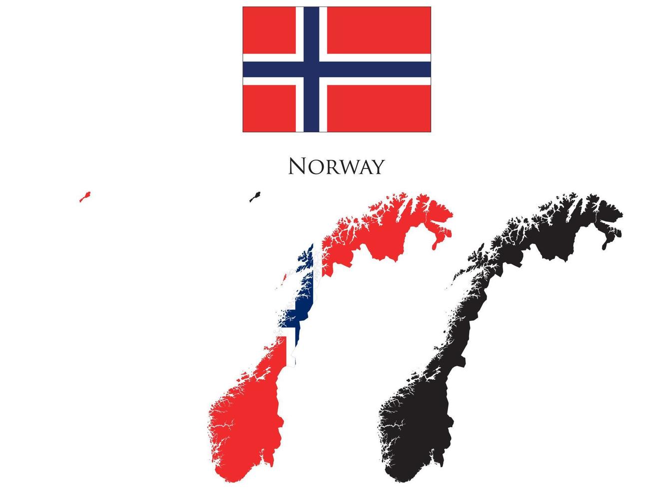 Norvège drapeau et carte illustration vecteur