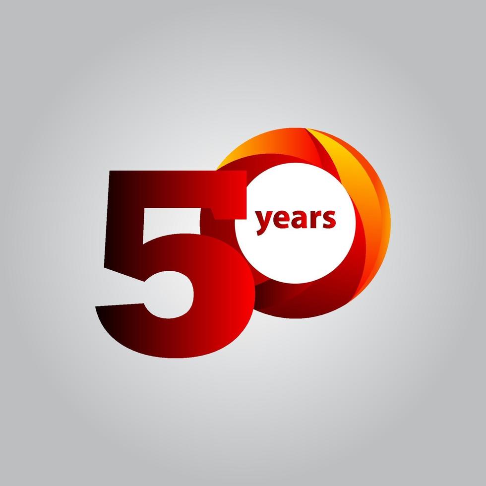 Illustration de conception de modèle de vecteur de boule rouge anniversaire 50 ans