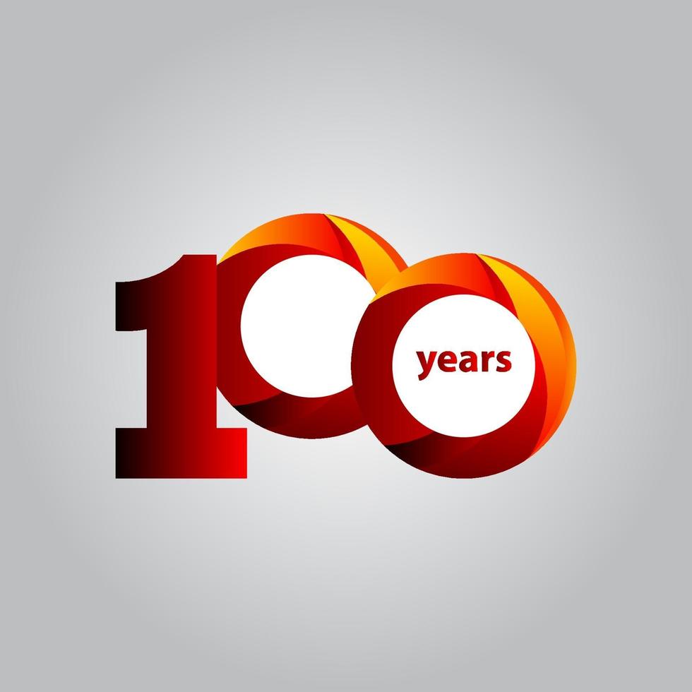 Illustration de conception de modèle de vecteur de boule rouge anniversaire 100 ans