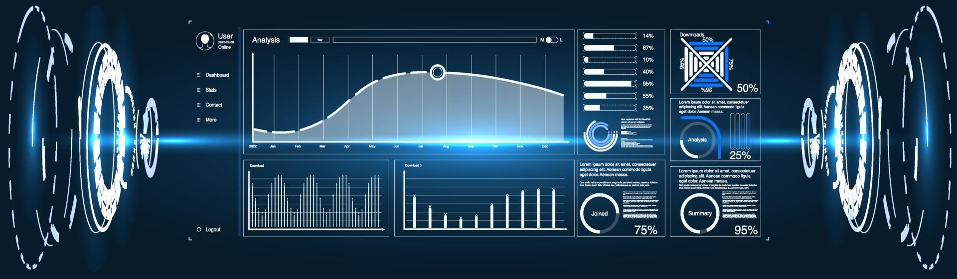 ciel-fi numérique salut-technologie collection dans hud style. la magie cercle téléport podium. interface graphique, ui virtuel réalité projecteur. vecteur