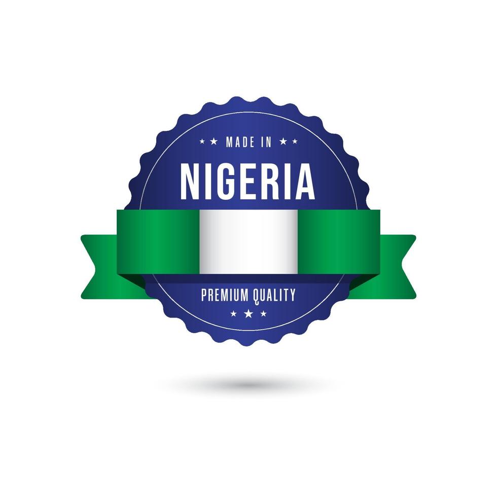 fait au nigeria premium label de qualité insigne vector illustration de conception de modèle