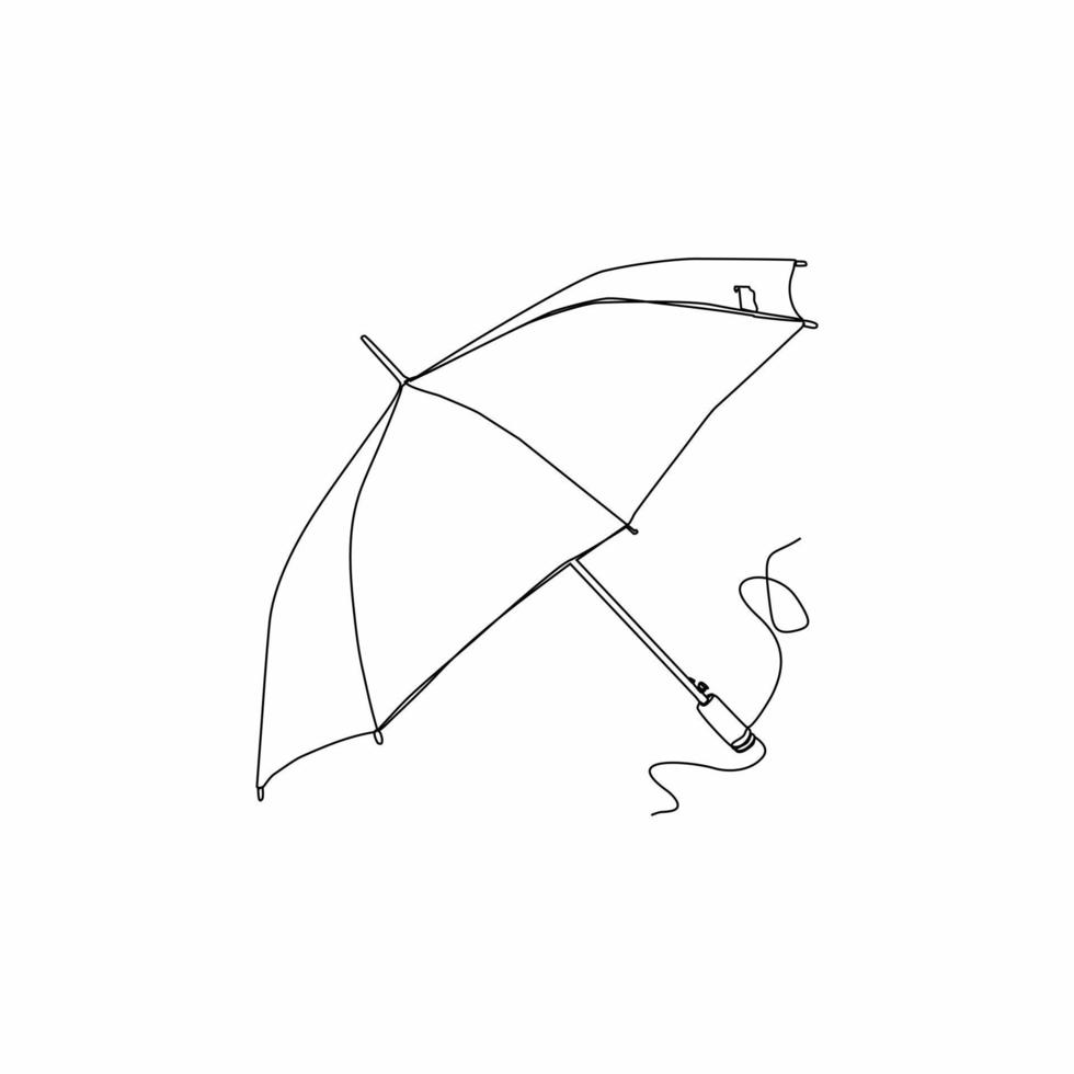 continu ligne art de pluie parapluie vecteur