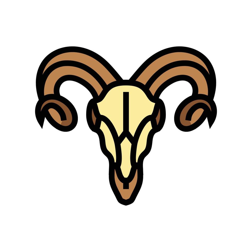 crâne RAM klaxon animal Couleur icône vecteur illustration
