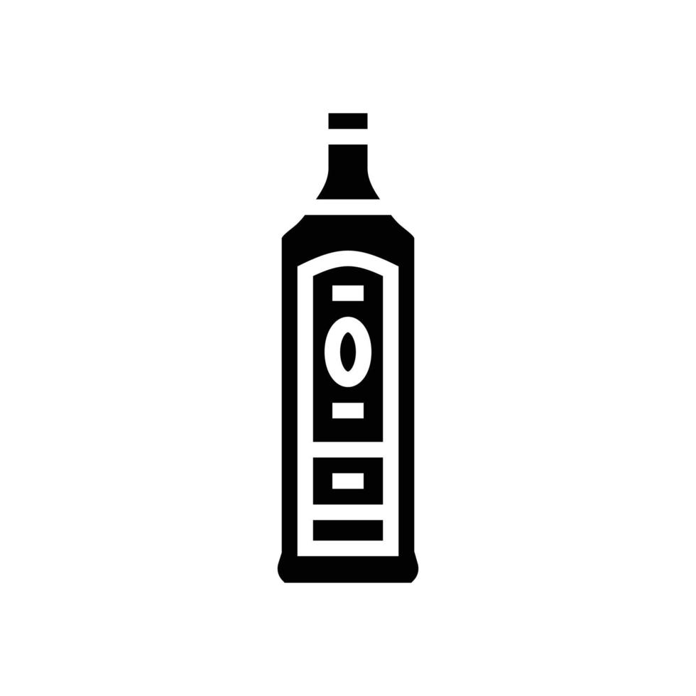 Gin verre bouteille glyphe icône vecteur illustration