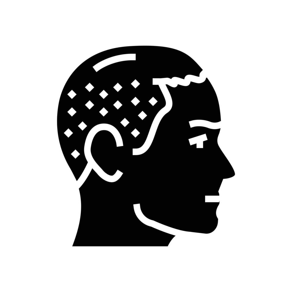 César coiffure Masculin glyphe icône vecteur illustration