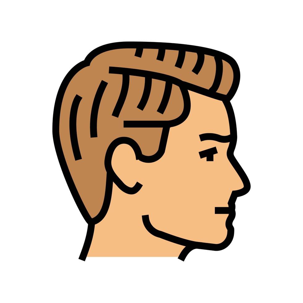 côté partie coiffure Masculin Couleur icône vecteur illustration