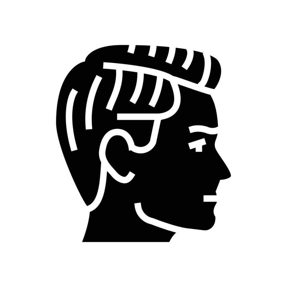 côté partie coiffure Masculin glyphe icône vecteur illustration