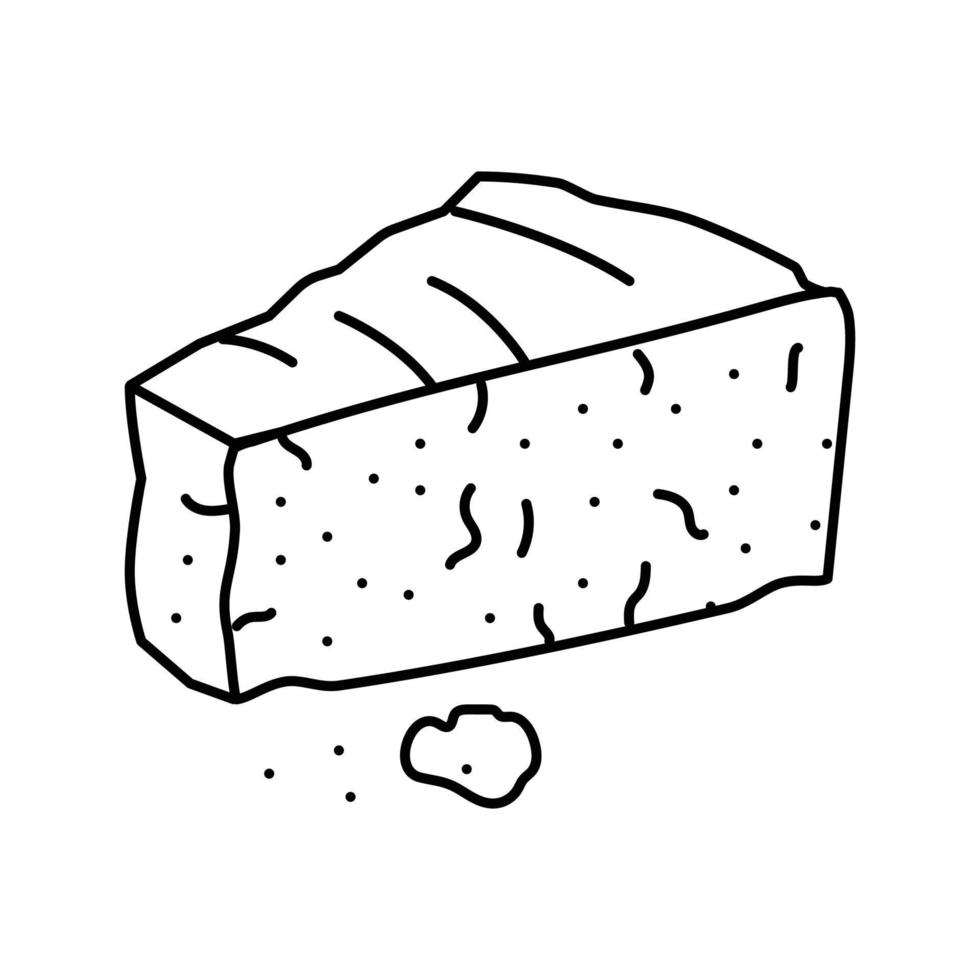 gorgonzola fromage nourriture tranche ligne icône vecteur illustration