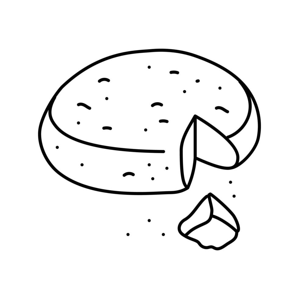 Lait fromage nourriture tranche ligne icône vecteur illustration