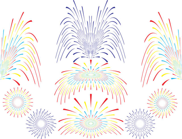 Jeu de feux d'artifice vectoriels vecteur