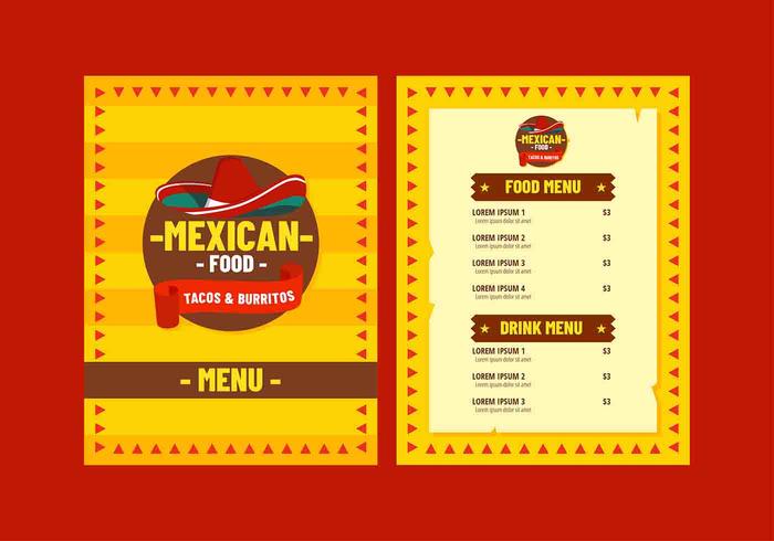 Vecteur de modèle de menu mexicain