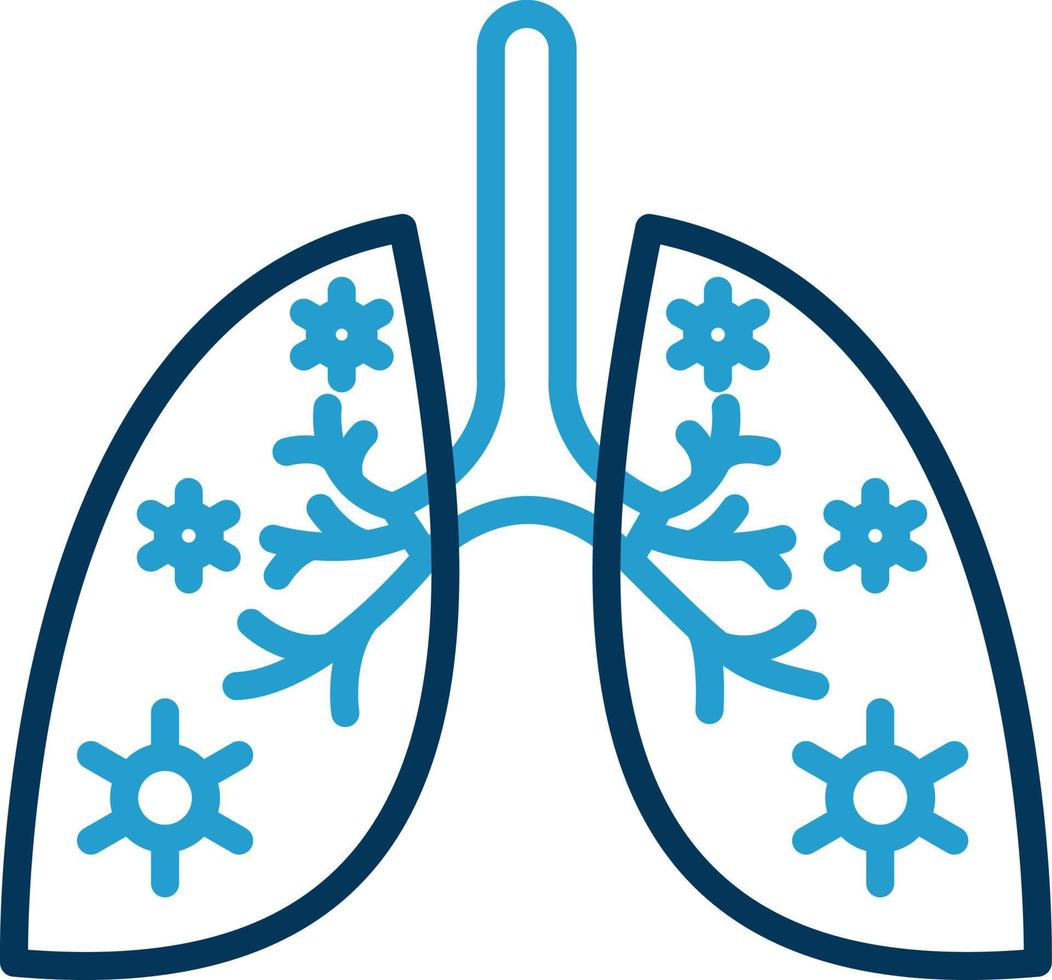 conception d'icône de vecteur d'infection des poumons