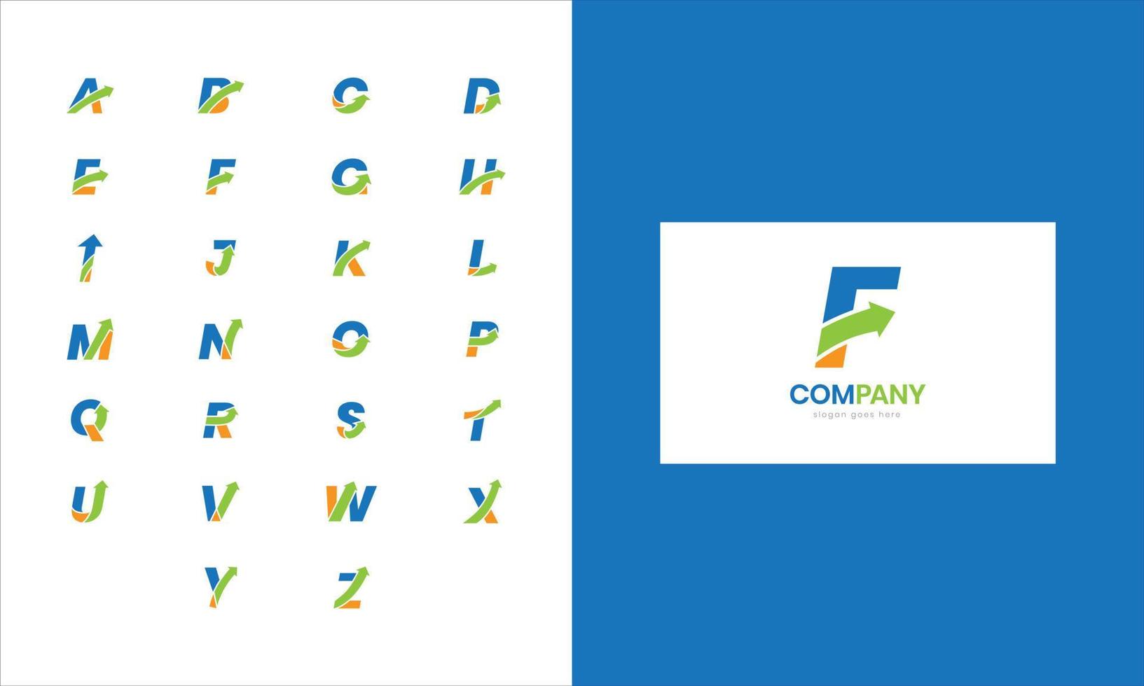 plein alphabet initiale logo coloré combiné avec La Flèche élément pour entreprise l'image de marque vecteur