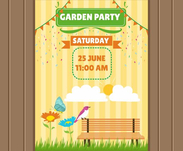 Invitation de fête de jardin de printemps vecteur