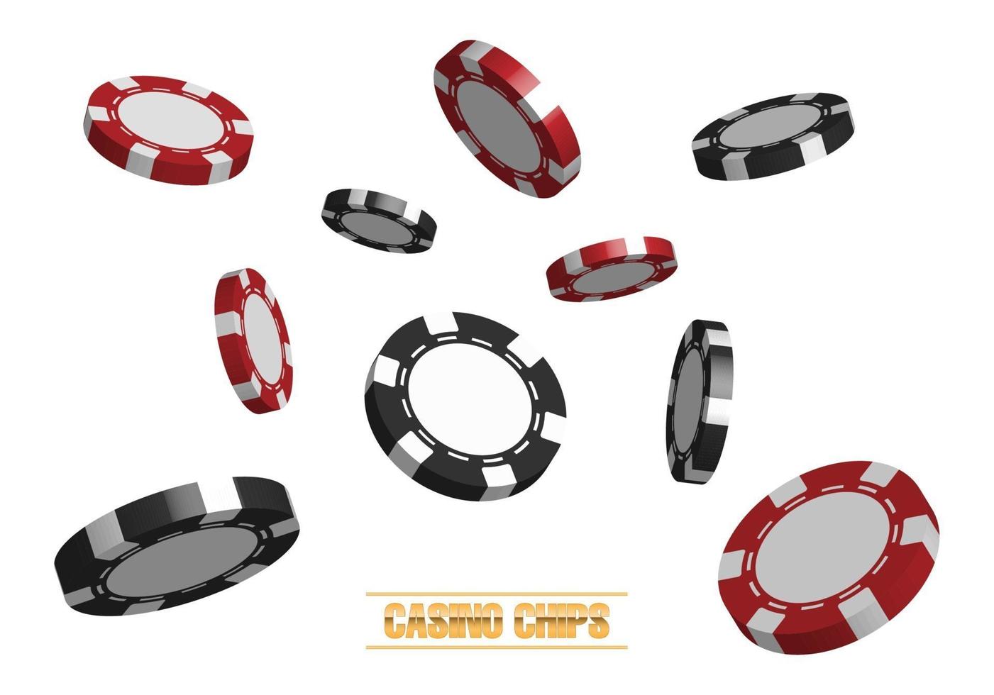 Jetons de poker de casino 3D isolés sur fond blanc, illustration vectorielle vecteur