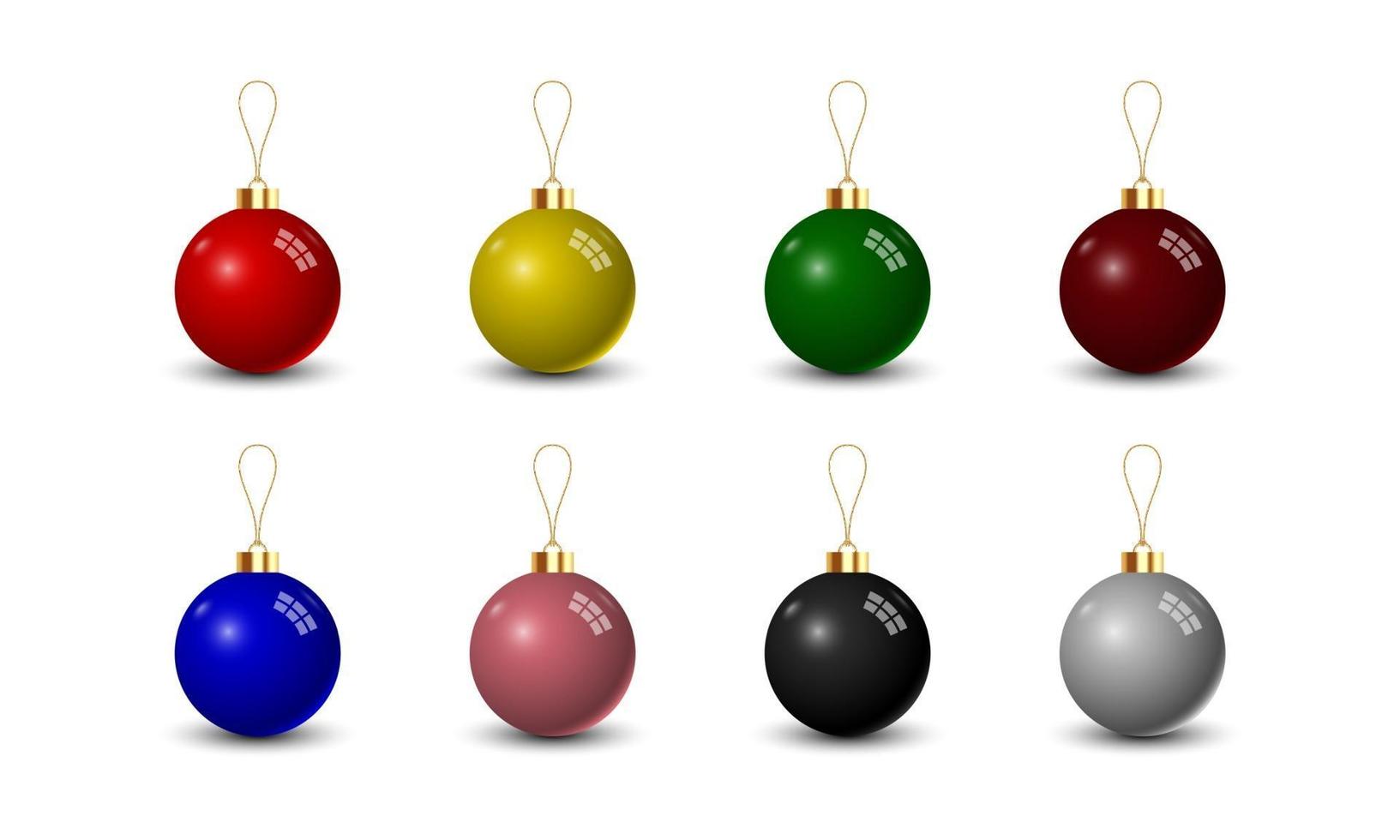 ensemble de boule de Noël isolé sur fond blanc, illustration vectorielle vecteur