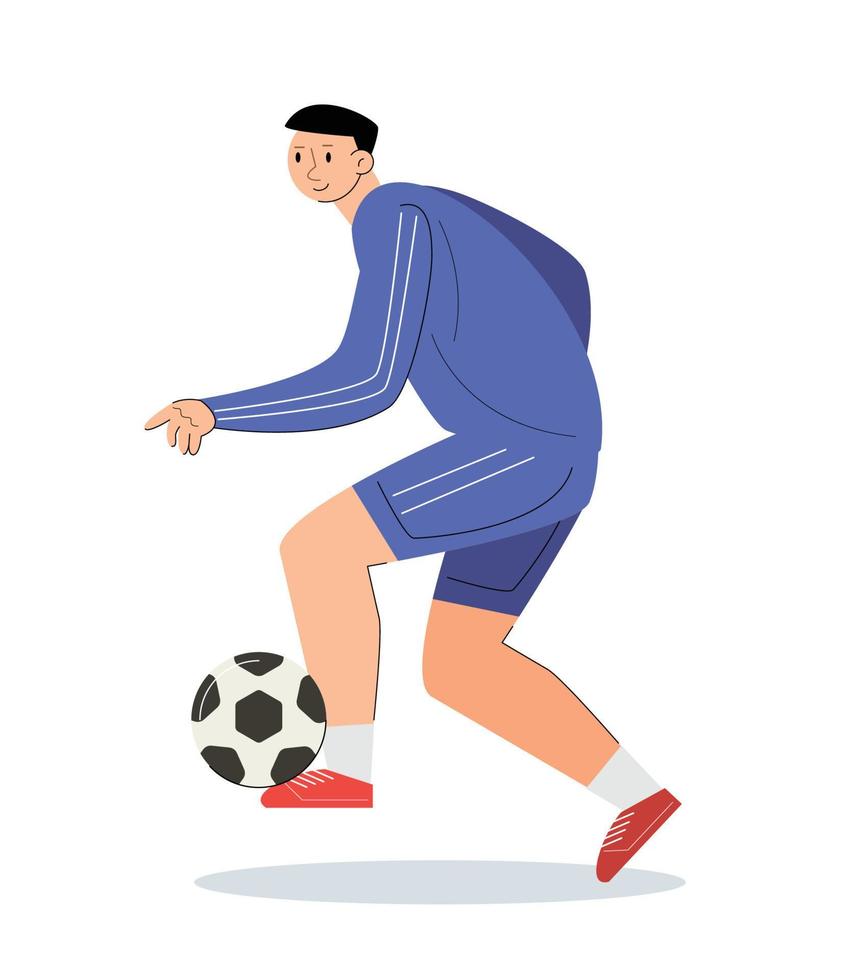 football joueur avec le balle. en jouant Football vecteur illustration