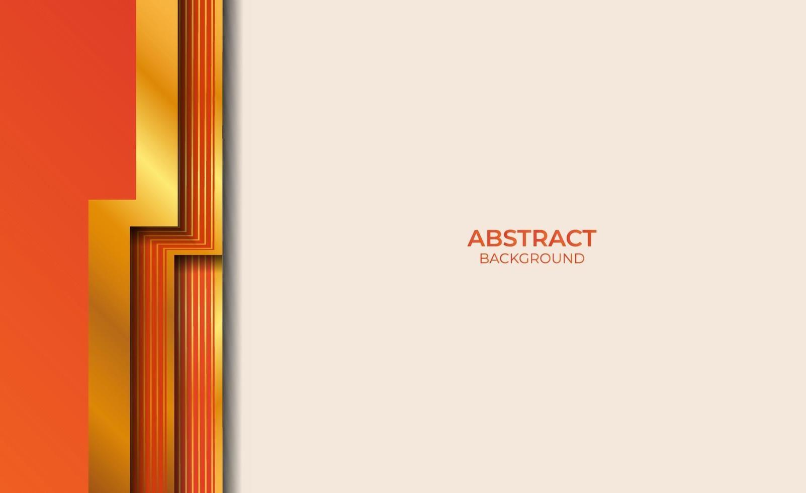 conception de style abstrait or et orange vecteur