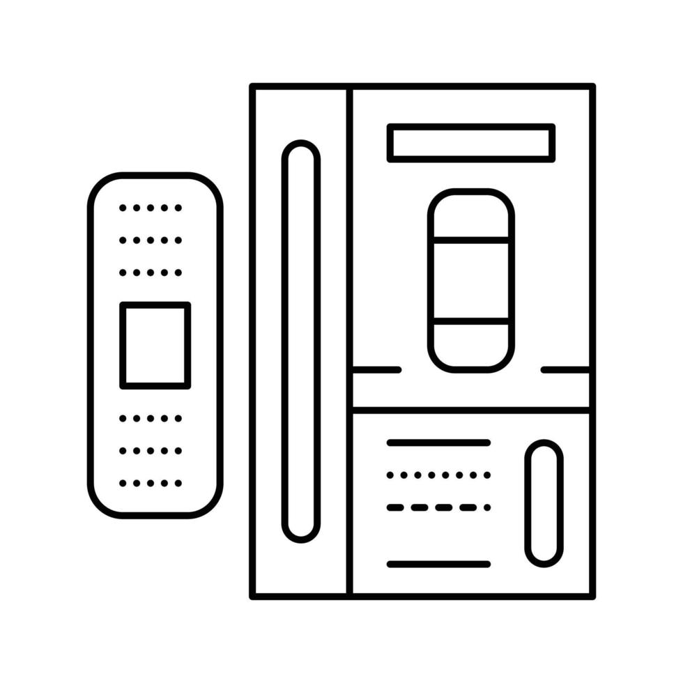 adhésif des pansements premier aide ligne icône vecteur illustration