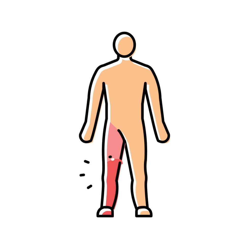 jambe douleur corps mal Couleur icône vecteur illustration