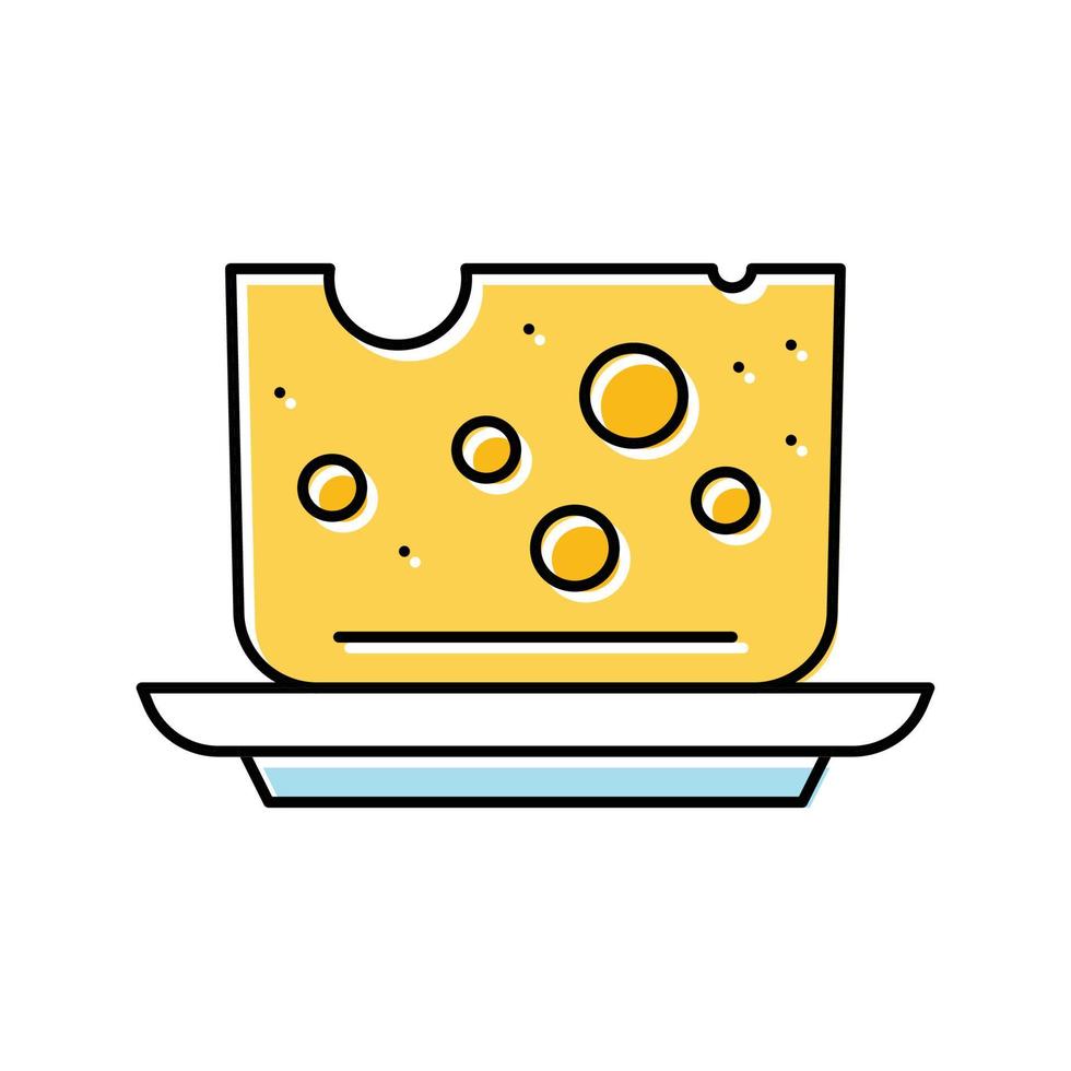 fromage Lait produit laitier Couleur icône vecteur illustration