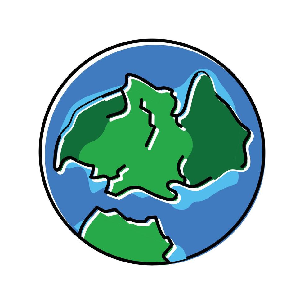 Laurasie Terre continent carte Couleur icône vecteur illustration