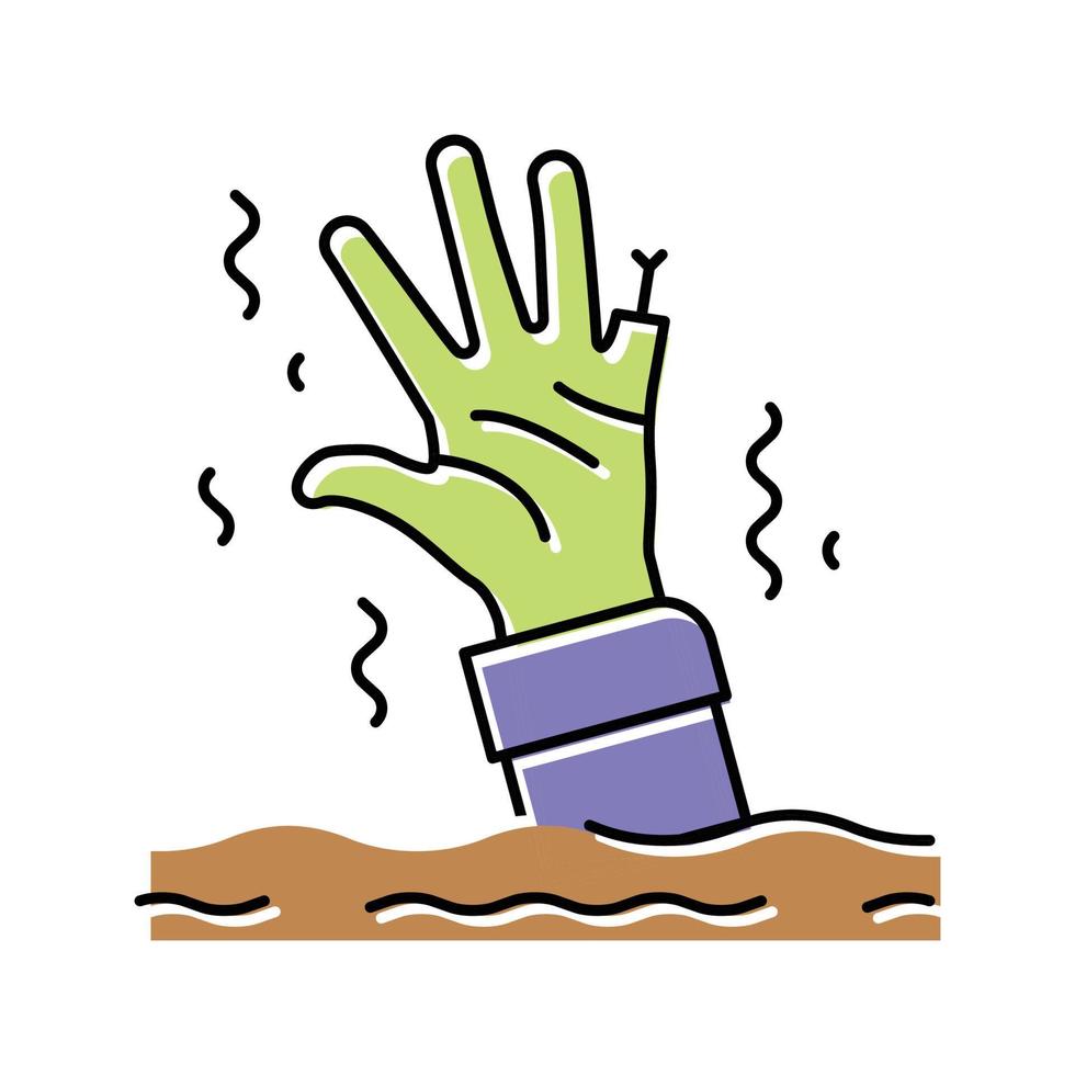 main monstre zombi Couleur icône vecteur illustration