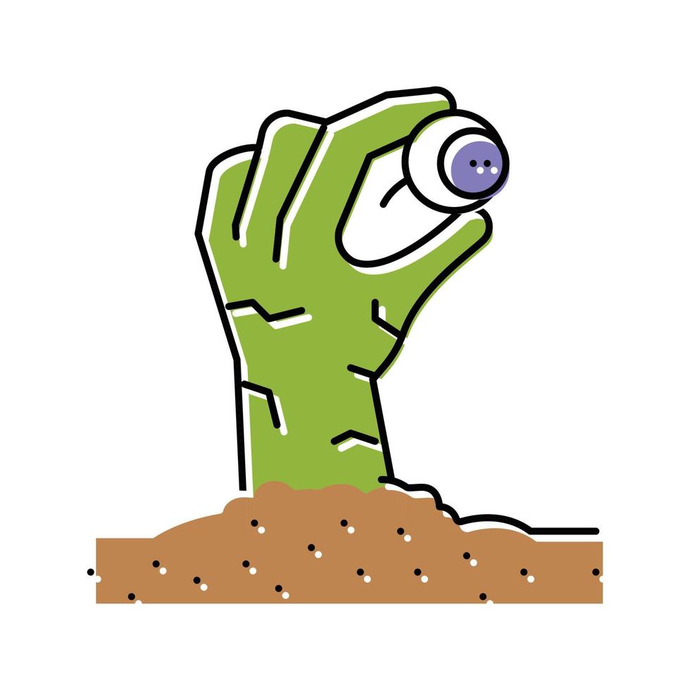 main mal zombi Couleur icône vecteur illustration