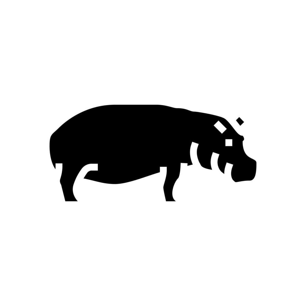 hippopotame sauvage animal glyphe icône vecteur illustration