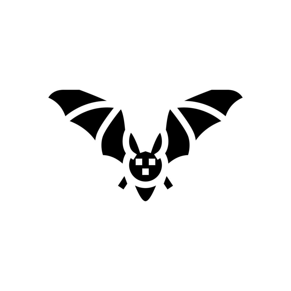 chauve souris animal dans zoo glyphe icône vecteur illustration